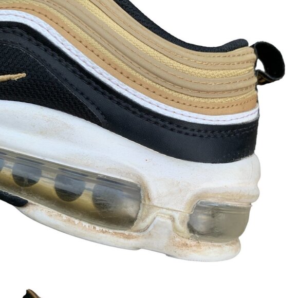 NIKE Air Max 97 Metallic Gold Black White Size 5 - Picture 4 of 13